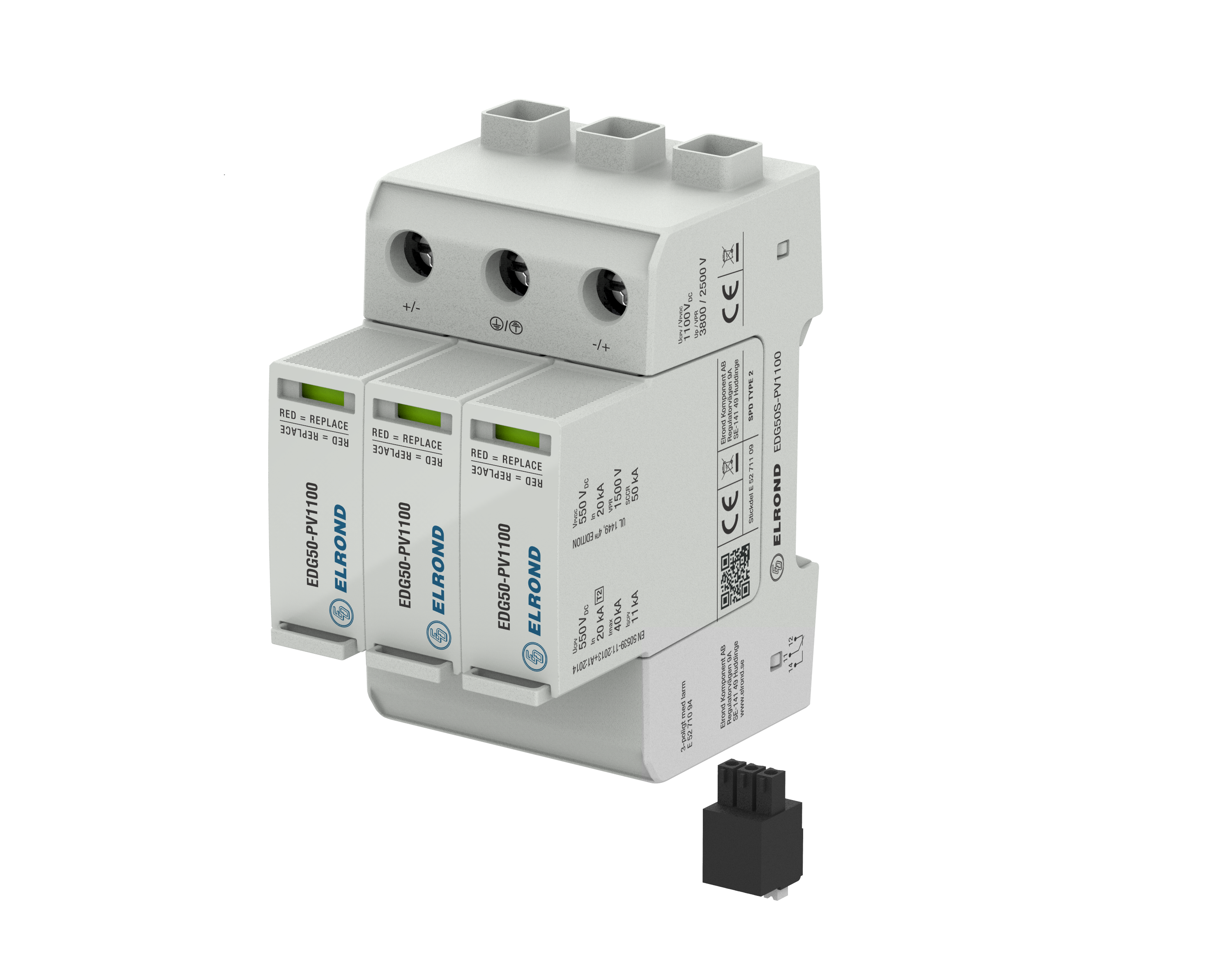 Mellanskydd 1100V solcell larm