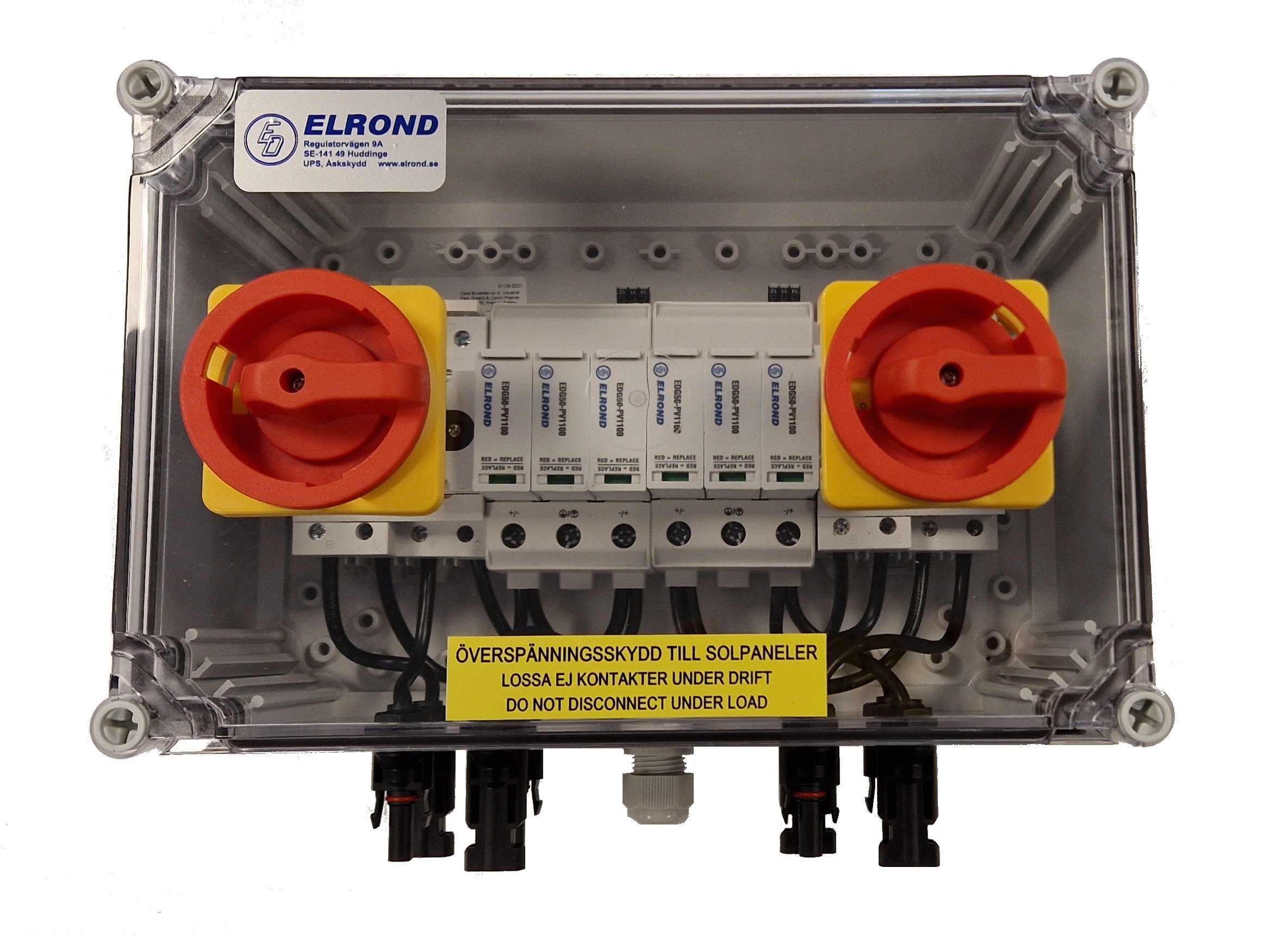 Kapsling 2st DC-skydd, brytare