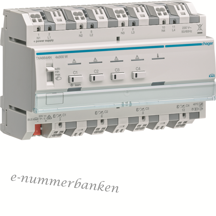 Enummer 17 392 68 Dimmer easyKNX 4x300W Hager Elektro AB